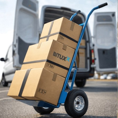 Wózek magazynowy transportowy 200kg stalowy koła pneumatyczne magazyn ogród