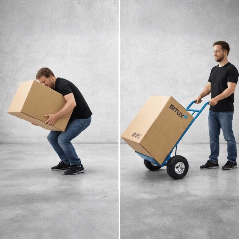 Wózek magazynowy transportowy 200kg stalowy koła pneumatyczne magazyn ogród