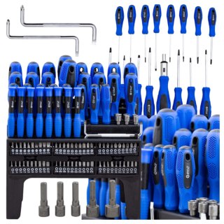 Zestaw wkrętaków i bitów 100 el. Torx PH PZ SL Hex z grzechotką magnetyczne