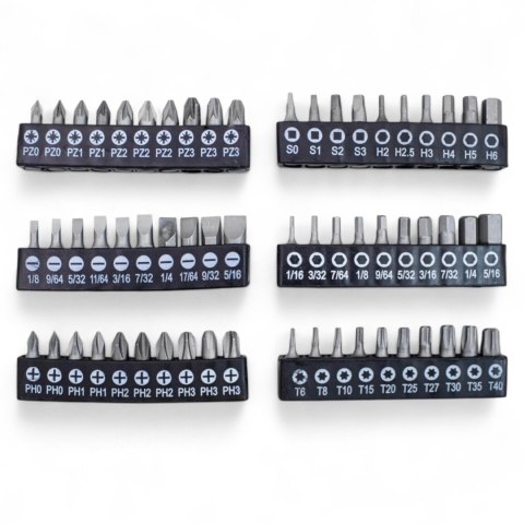 Zestaw wkrętaków i bitów 100 el. Torx PH PZ SL Hex z grzechotką magnetyczne