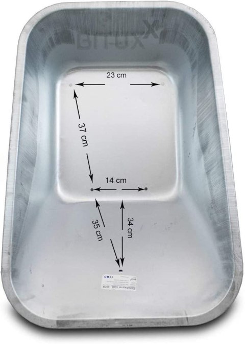 Misa do taczki ocynkowana 100l 250kg stalowa 0.5mm wymienna część