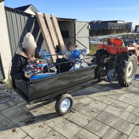 Przyczepka do traktorka ogrodowego 540 kg wywrotka z kiprem do quada ATV