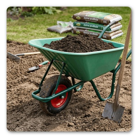 Taczka Ogrodowa Budowlana 100L 250kg Koło PU Do Ogrodu Budowy
