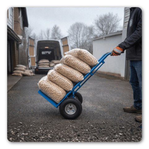 Wózek magazynowy transportowy 200kg stalowy koła pneumatyczne magazyn ogród