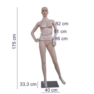 Manekin Damski Pełnopostaciowy 175CM Wystawowy Sklepowy Stalowa Podstawa