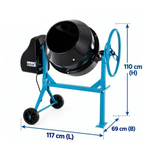 Betoniarka Elektryczna 120L 450W Mieszarka do Betonu Zapraw 230V