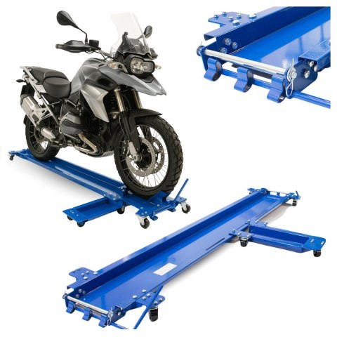 Wózek transportowy do motocykla manewrowy udźwig 270kg regulowany stalowy